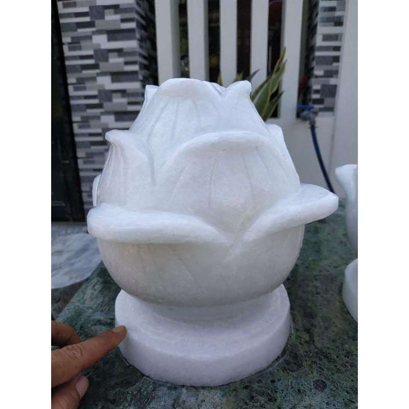 Cặp sen đá để mộ bằng đá trắng