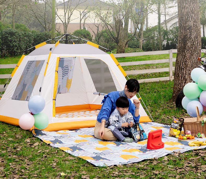 Lều tự động tự bung lều cắm trại du lịch chống nước kháng gió dành cho 2-4 người họa tiết siêu đẹp