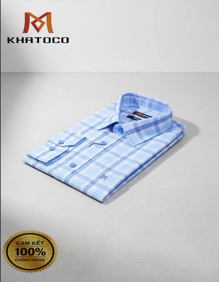 Áo Sơ mi tay dài Khatoco sale 374k ( giá tem 468k)