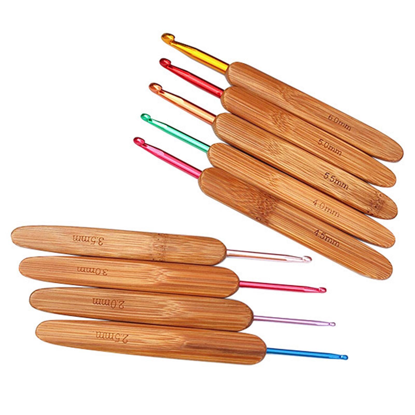 Bamboo Crochet Hooks Set Yarn Knitting Tool Beginners Adults