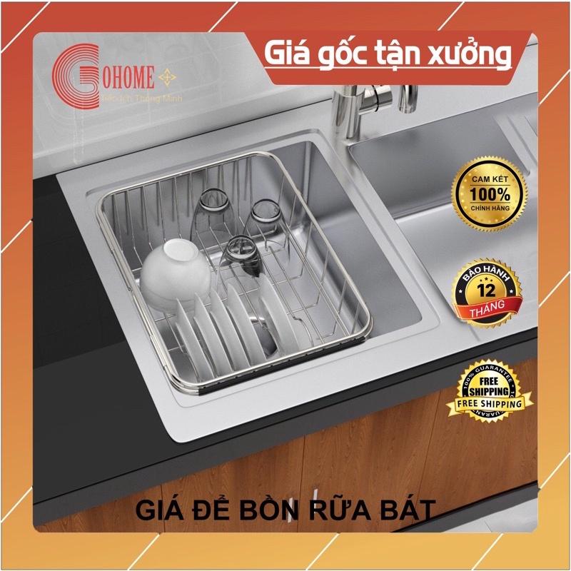 Khay Inox 304 đựng đĩa chén trái cây gác lên bồn rửa chén  size lớn tùy chỉnh kích thước tiện lợi gọn gàng