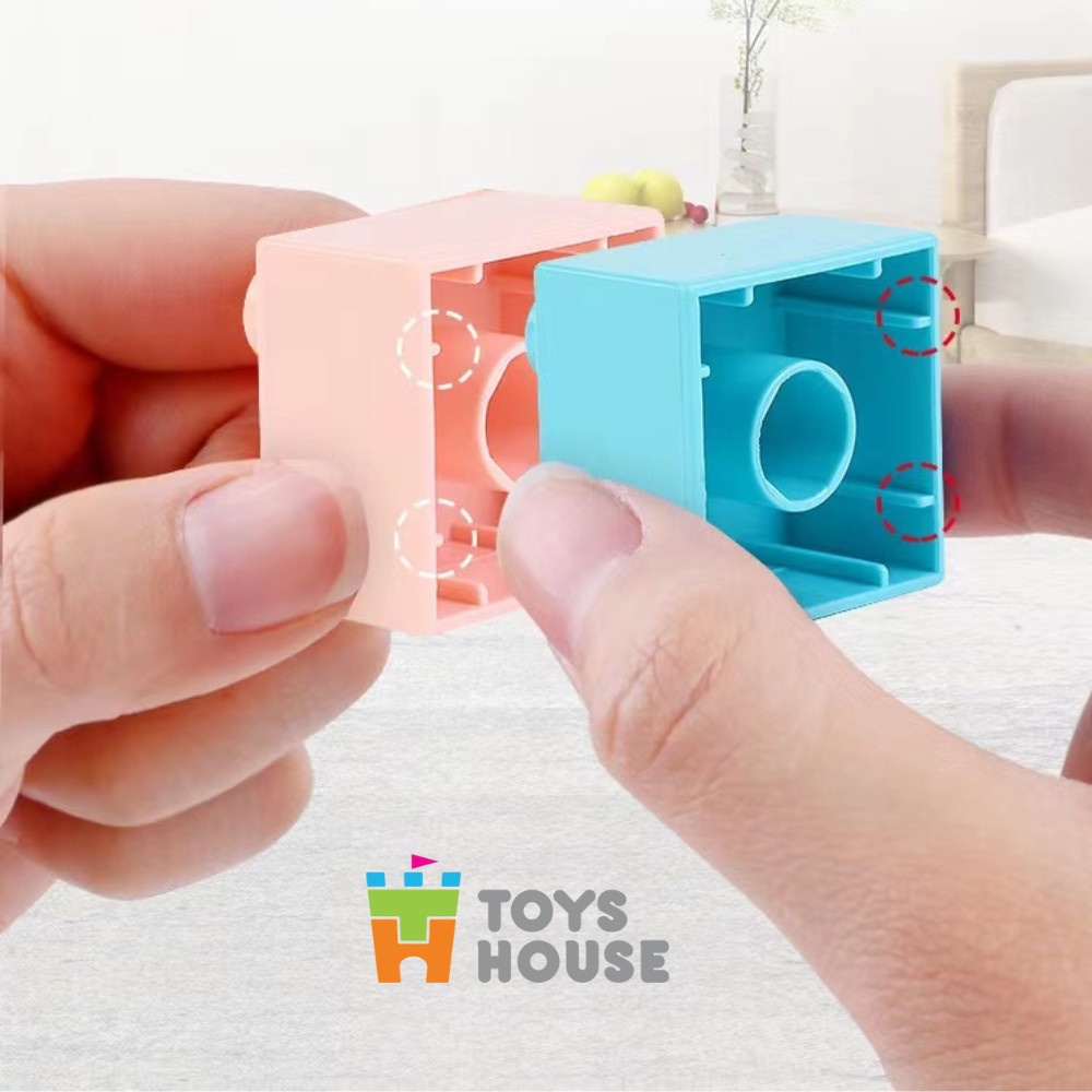 Bộ đồ chơi lắp ghép Smoneo Duplo Đoàn tàu học số và chữ cái 65 chi tiết Toyshouse 77014 - nhựa ABS cao cấp