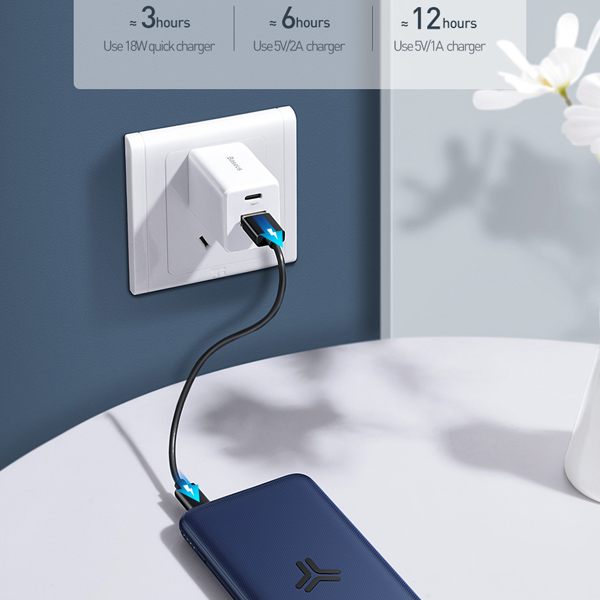 Pin dự phòng tích hợp sạc nhanh (Quick Charge 3.0) không dây 10.000 mAh 18W Baseus S10 - Hàng chính hãng