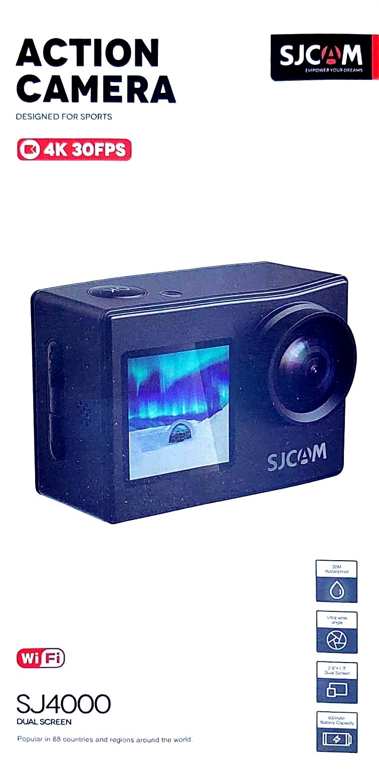 Máy ảnh hành động SJCAM 4K SJ4000 Màn hình kép 4K 30PFS 4X ZOOM WiFI Motorcycle Xe đạp Mũ bảo hiểm máy ảnh Sports Video Sports Video DV Máy ảnh DV
