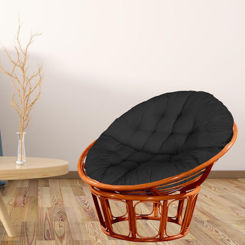 Swing Hanging Egg Rattan Chair Round Cushions Outdoor Garden Patio Hammock Black