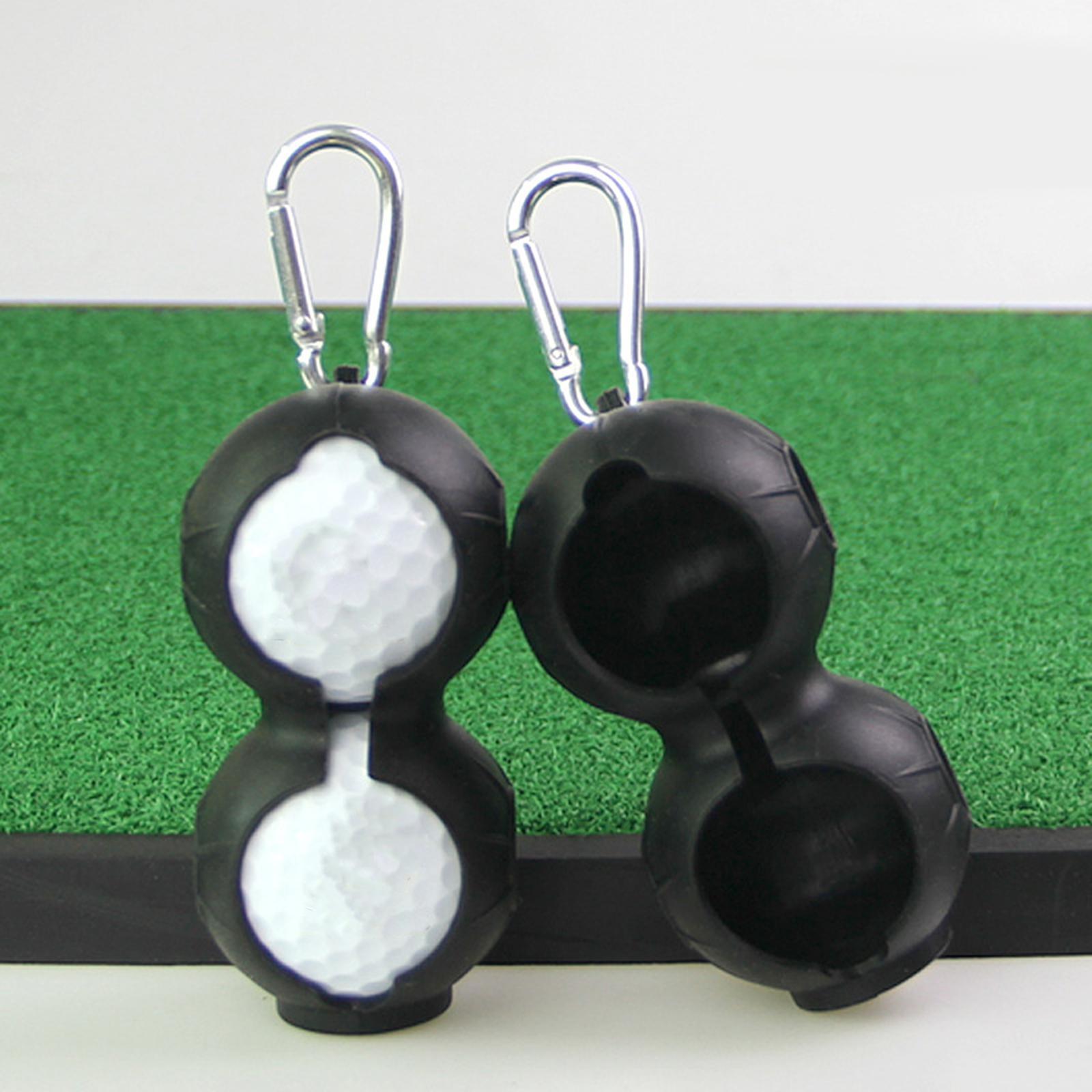 Silicone Golf Ball Holder Golf Double Protective Cover Bag Golf Ball Carrier