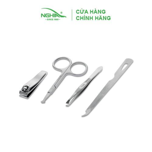 Bộ Quà Tặng (Bấm Móng - Kéo - Dũa - Nhíp) Thép Không Gỉ Cao Cấp KỀM NGHĨA GS.15 PT