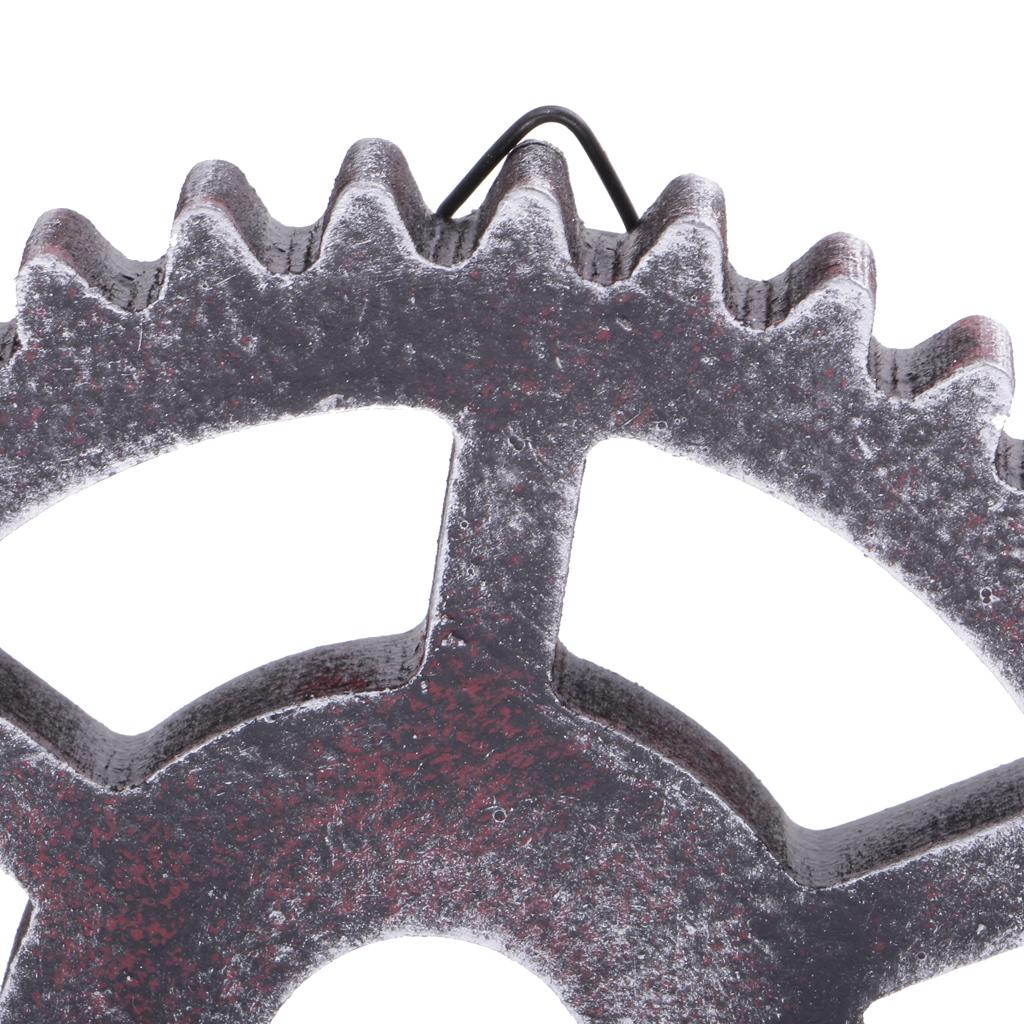 2x12cm Vintage Wood Steampunk Gear Home Bar Cafe Craft Art Wall Decorations #C