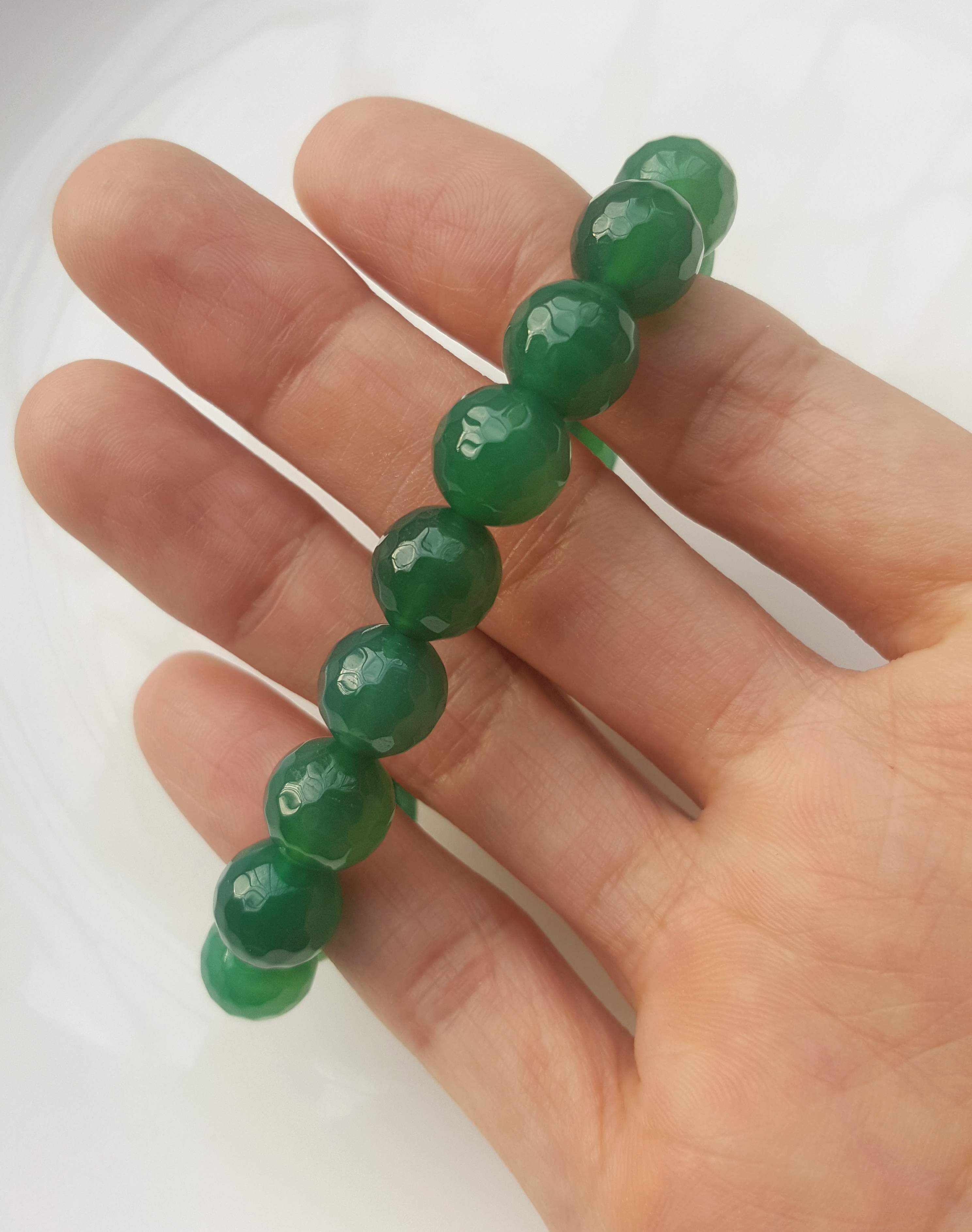 Vòng tay đá mã não xanh ngọc bích cầu may mắn phong thủy
