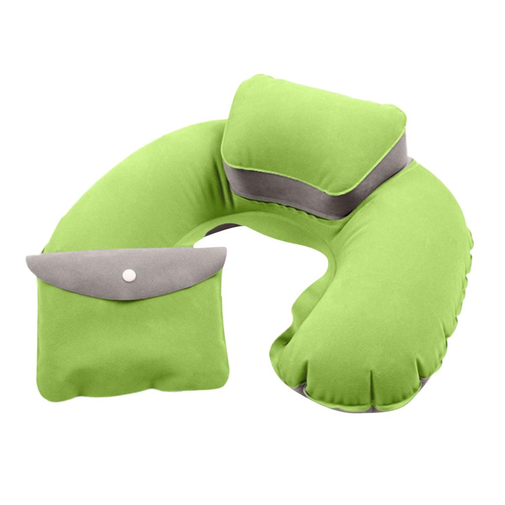 Travel Plane Inflatable U Shape Pillow Comfortable Neck Head Rest Air Soft Cushion
