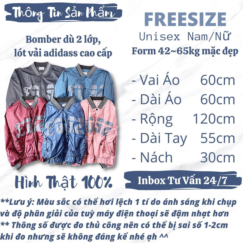 Áo khoác dù nam nữ form rộng tay phồng quảng châu bomber jackets gió 2 lớp in DÙ NGOẠI FO.92 - TOPTEEN 2263