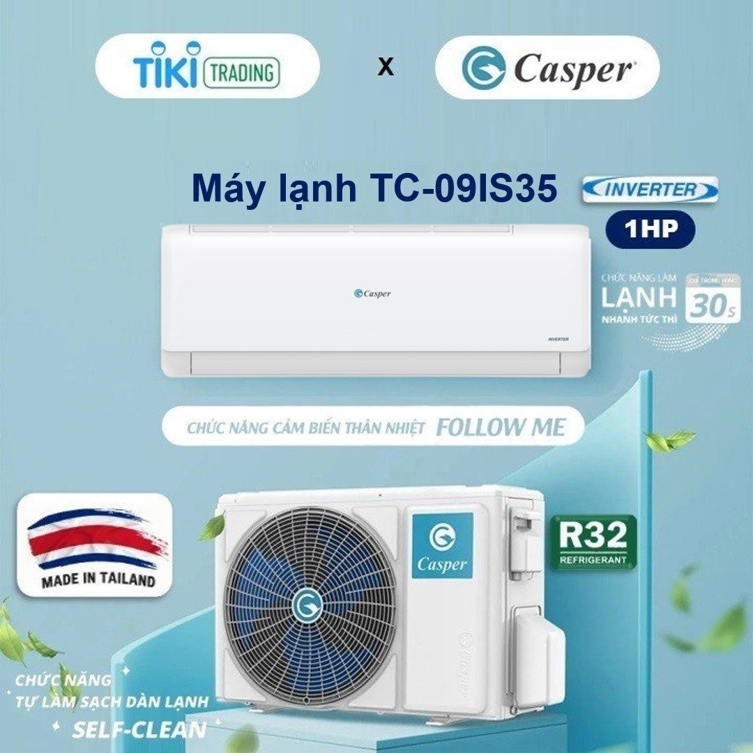 Máy lạnh Casper Inverter 1 HP TC-09IS35 - Hàng chính hãng - Chỉ giao HCM