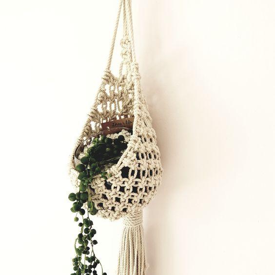 Giỏ treo cocoon nhỏ xinh - chất liệu macrame - trang trí nhà cửa, đồ decor