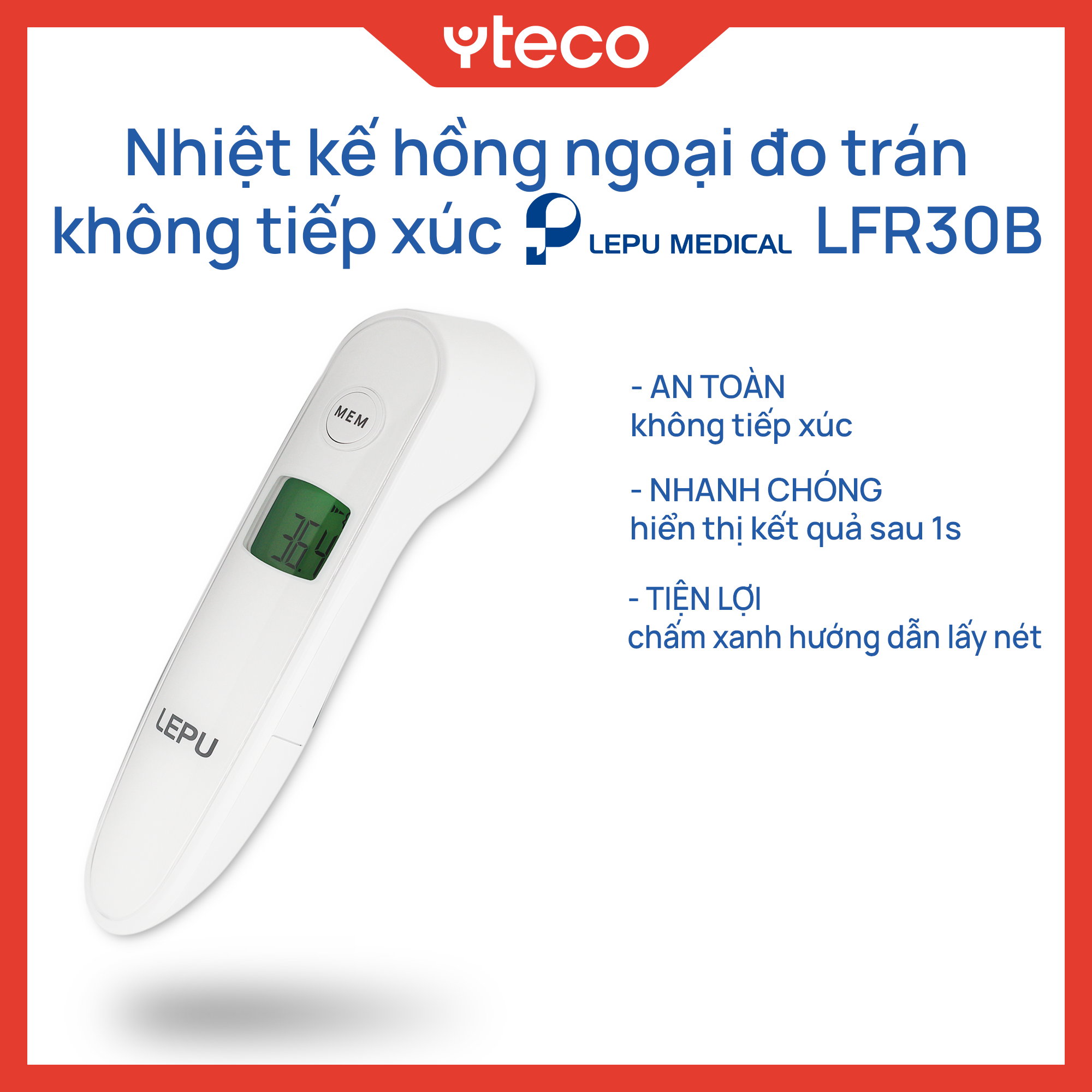 Nhiệt kế hồng ngoại đo trán không tiếp xúc LEPU LFR 30B