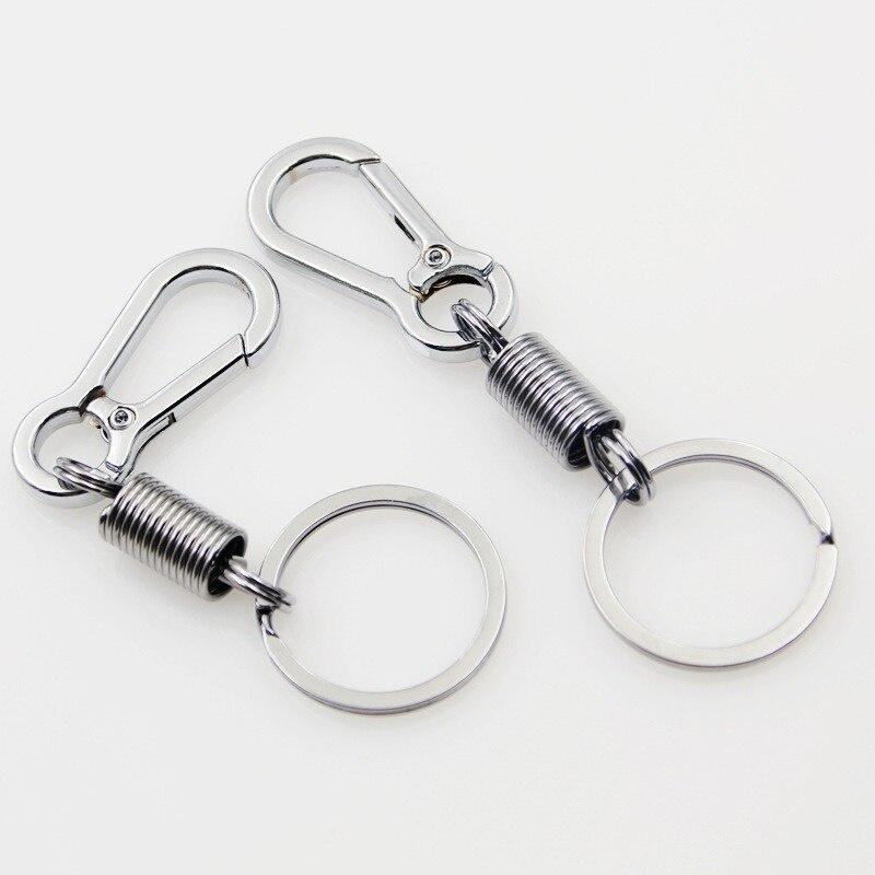 4PCS Spring Keychain Climbing Hook Car Keychain Strong Carabiner Shape Keychain Zinc Alloy Keychain Chain Rings Accessories