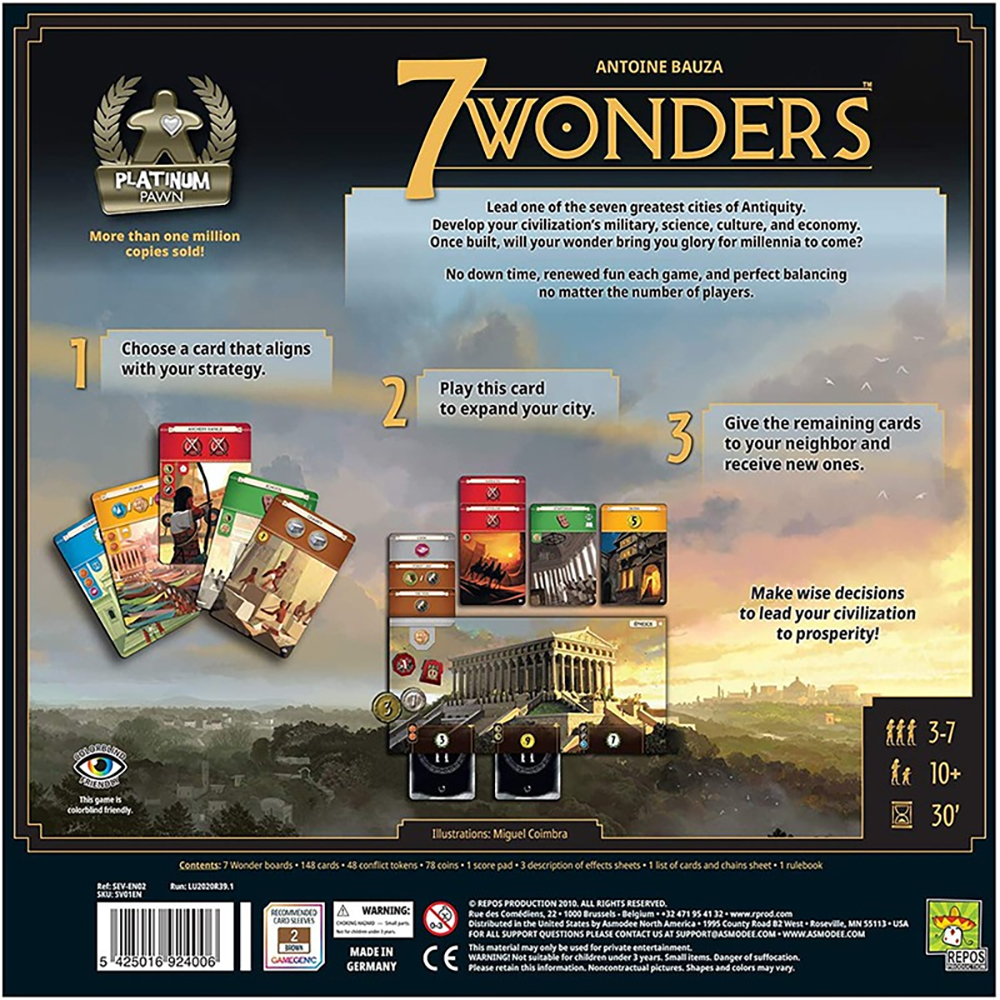 7 Wonders Board Game Bộ đồ chơi 7 Kỳ quan phiên bản mới vui nhộn dành cho gia đình