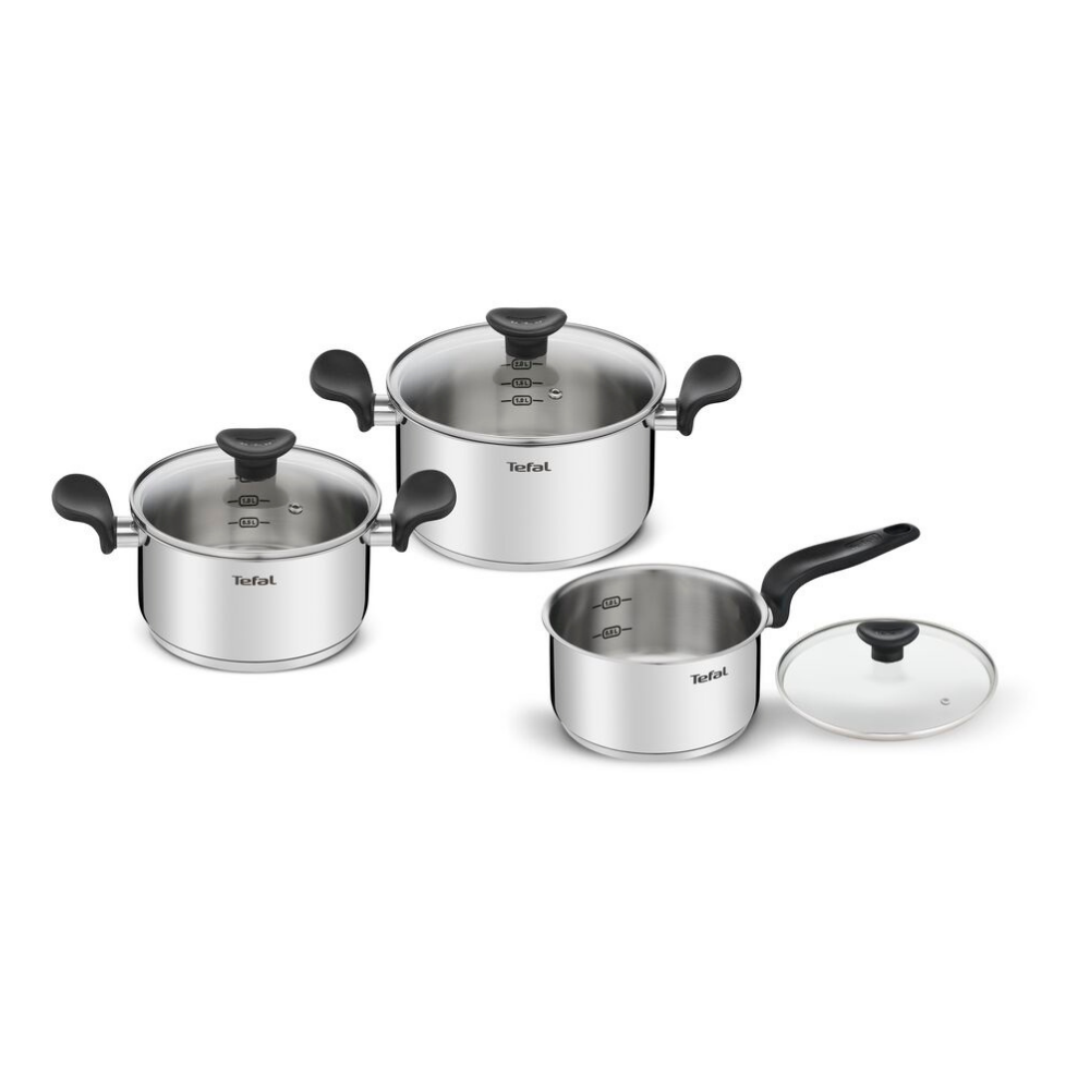 Bộ nồi Tefal Primary 16/20/24cm (quánh 16cm - 1.5L, nồi 20cm - 3L, nồi 24cm - 5.3L) - Hàng chính hãng