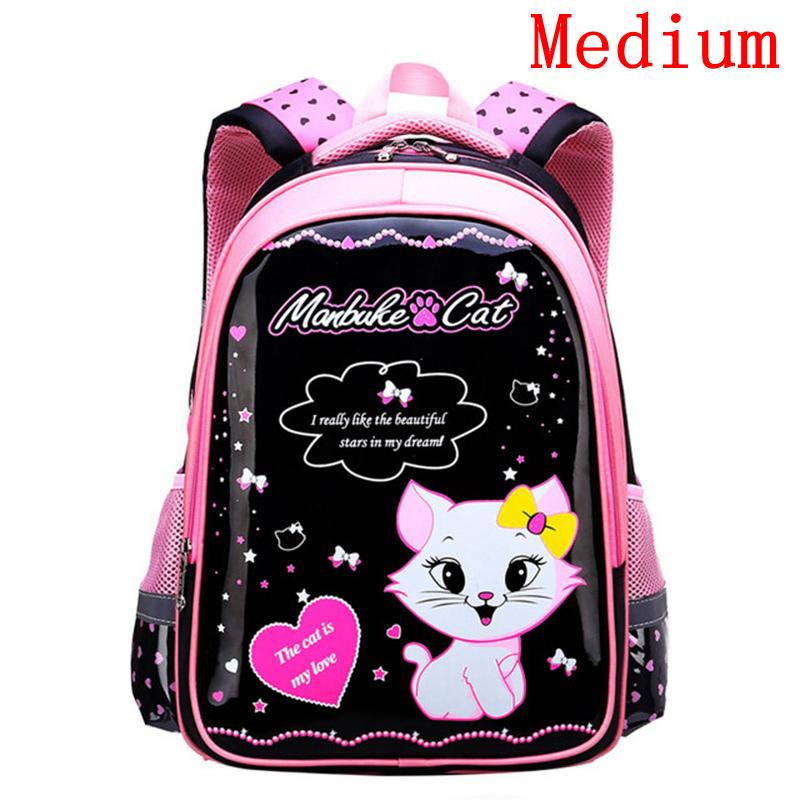Cô Gái Dễ Thương Trường Túi Trẻ Em Sơ Cấp Ba Lô Mèo Hoạt Hình In Hình Công Chúa Schoolbag Chỉnh Hình Trẻ Em Bookbags