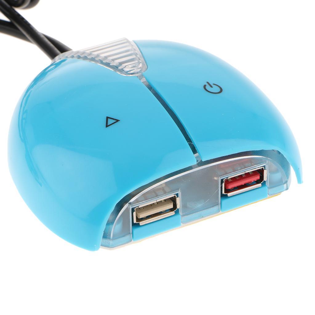 Desktop Computer /off Reset Button Switch with Dual USB Blue