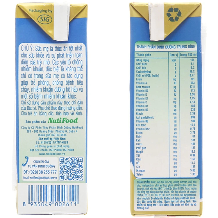 2 Thùng Sữa Bột Pha Sẵn GrowPLUS+ 180ml Tăng Cân Khỏe Mạnh (48 Hộp x 180ml)