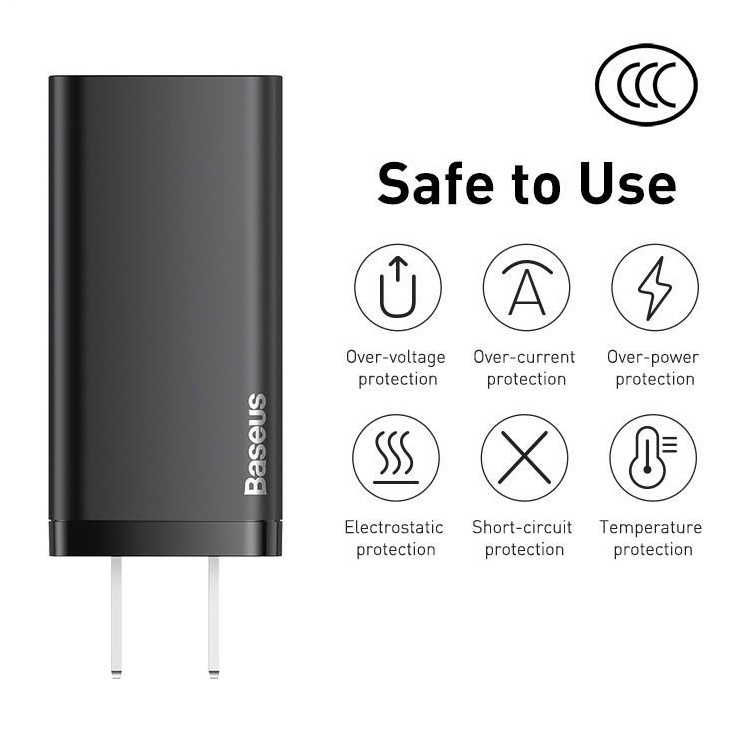 Củ Sạc Nhanh Baseus 20W, Cốc Sạc 2 Cổng USB Và Type C Tiện Lợi - Thiết Kế Nhỏ Gọn, Chịu Nhiệt Tốt, Tương Thích Với Hầu Hết Các Thiết Bị Điện Tử, An Toàn Khi Sử Dụng - Hàng Nhập Khẩu