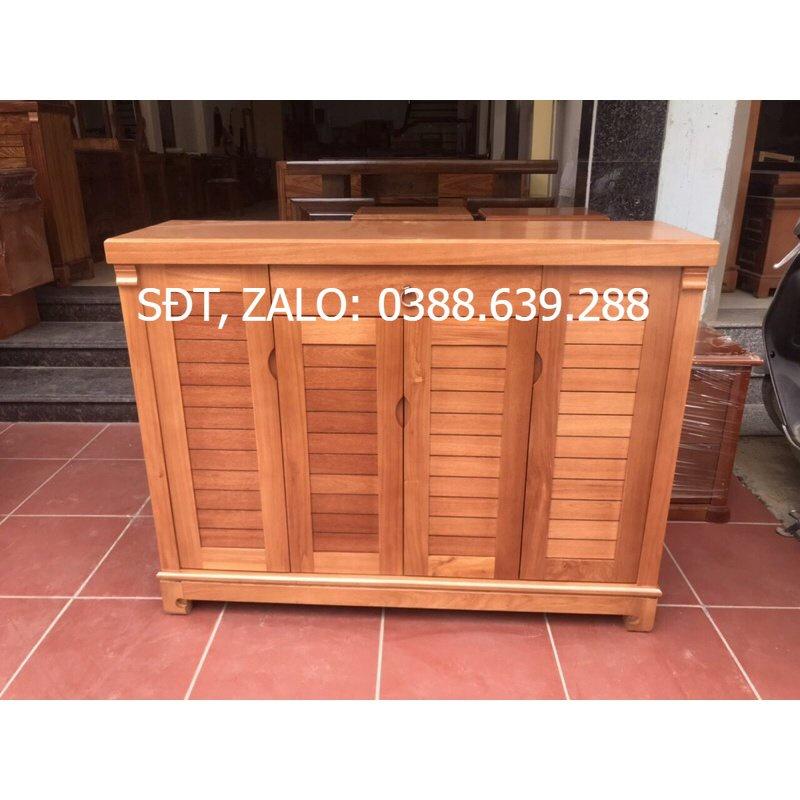 Tủ giày dép gỗ sồi 4 cánh