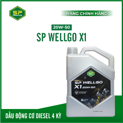 Dầu động cơ diesel 4 kỳ tải nặng cao cấp SAIGON PETRO - SP Wellgo X1, Dung tích 4L