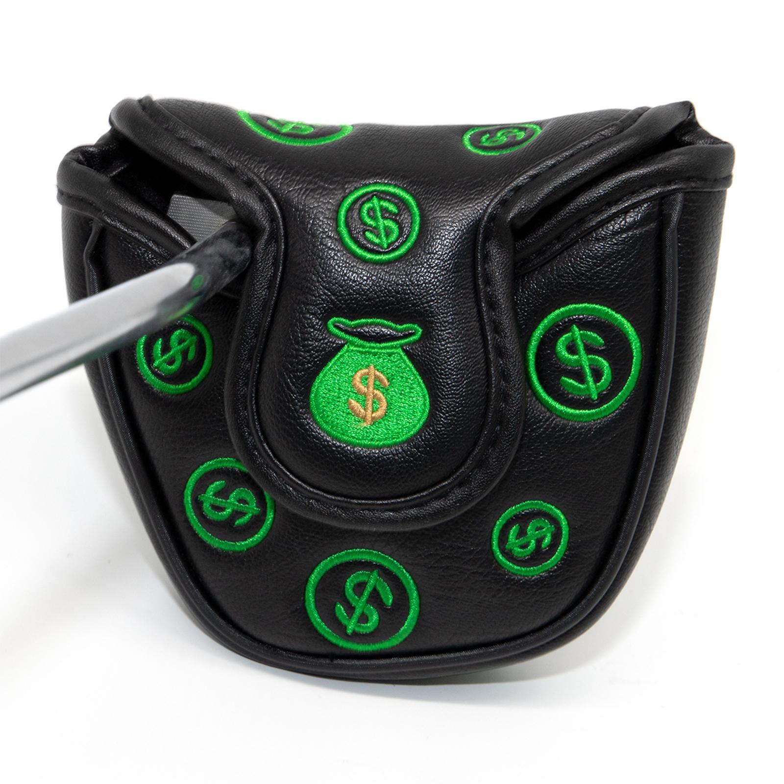 Golf Mallet Putter Head Cover Waterproof PU Leather Golf Putter Headcovers Green