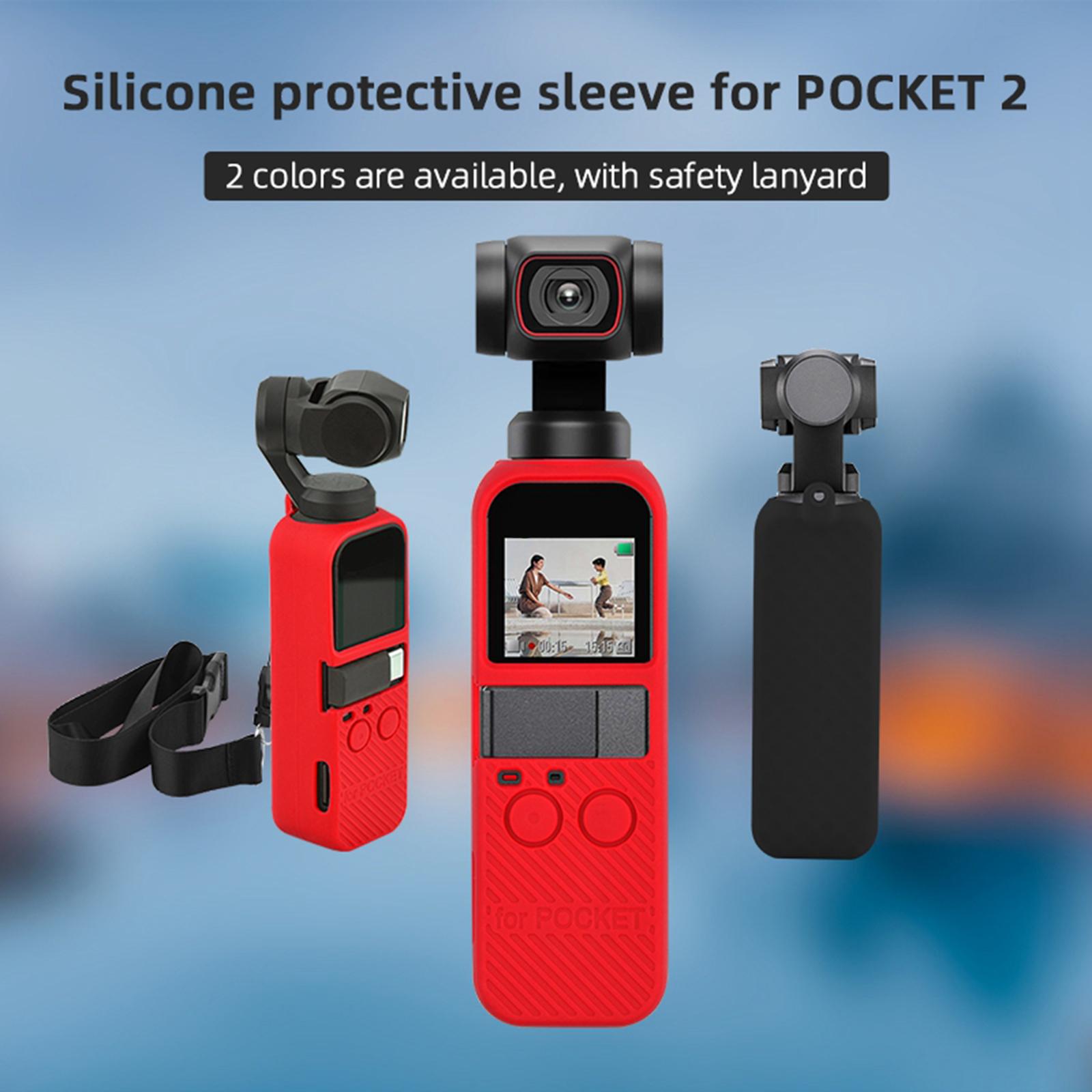 Protective Silicone Cover Case Sleeve Protector Shell & Lanyard for DJI Pocket 2 Accessory