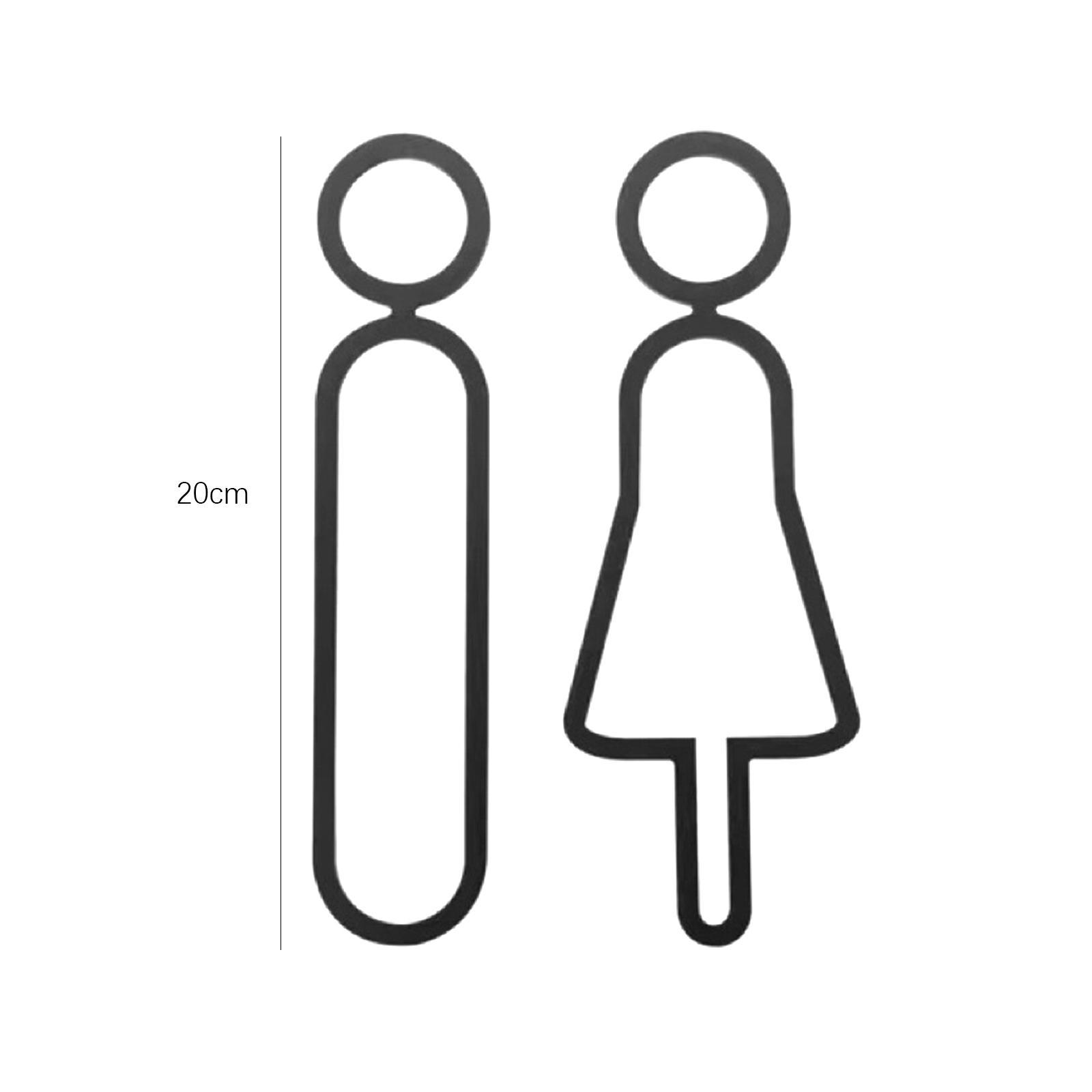 2x Toilet Signs Wall Door Signage Modern Decorations Acrylic Toilet Door Sign