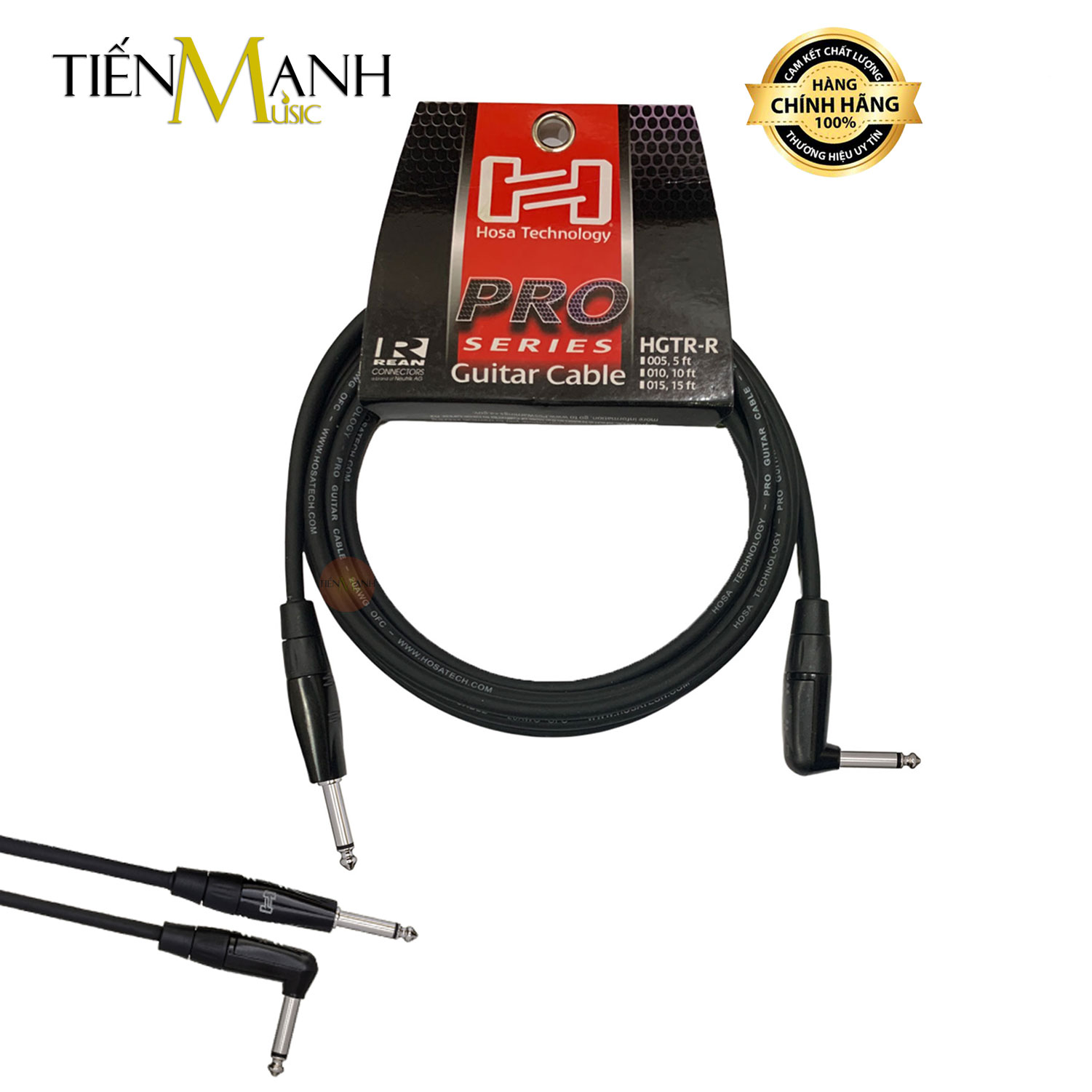 Dây Cáp Guitar Hosa Pro REAN 2 Đầu 6ly TS Mono Dài 3m, 6m, 7.5m HGTR-010, HGTR-025, HGTR-010R, HGTR-020R Cable Hàng Chính Hãng - Kèm Móng Gẩy DreamMaker