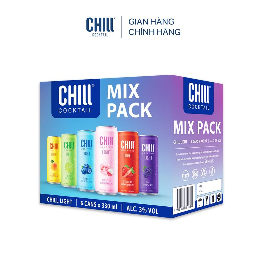 Thùng 6 lon Chill Cocktail mix vị 330ml/lon