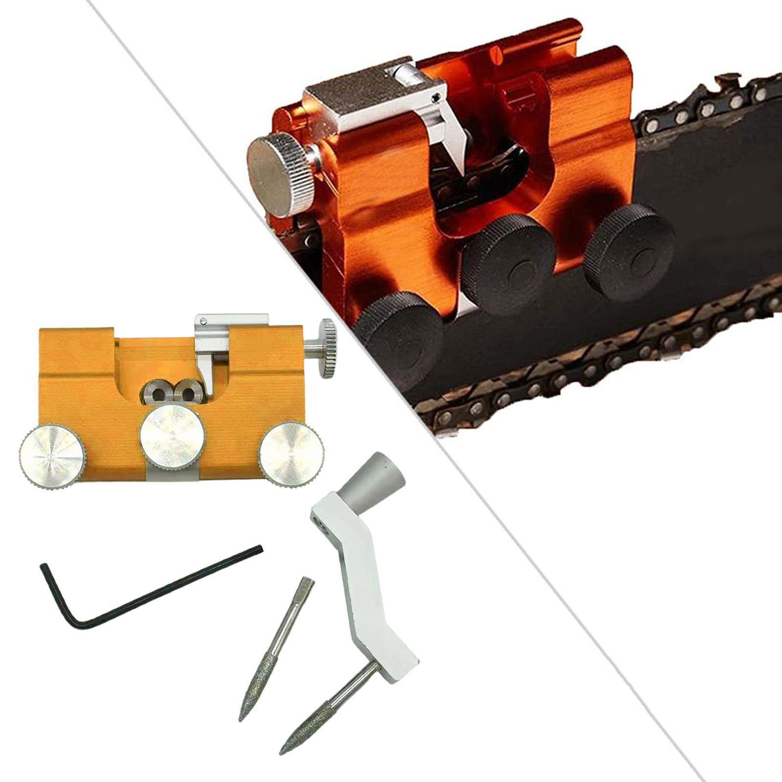 2 Set Manual Chainsaw Sharpener Kit with 2x Grinding Head for Chainsaw