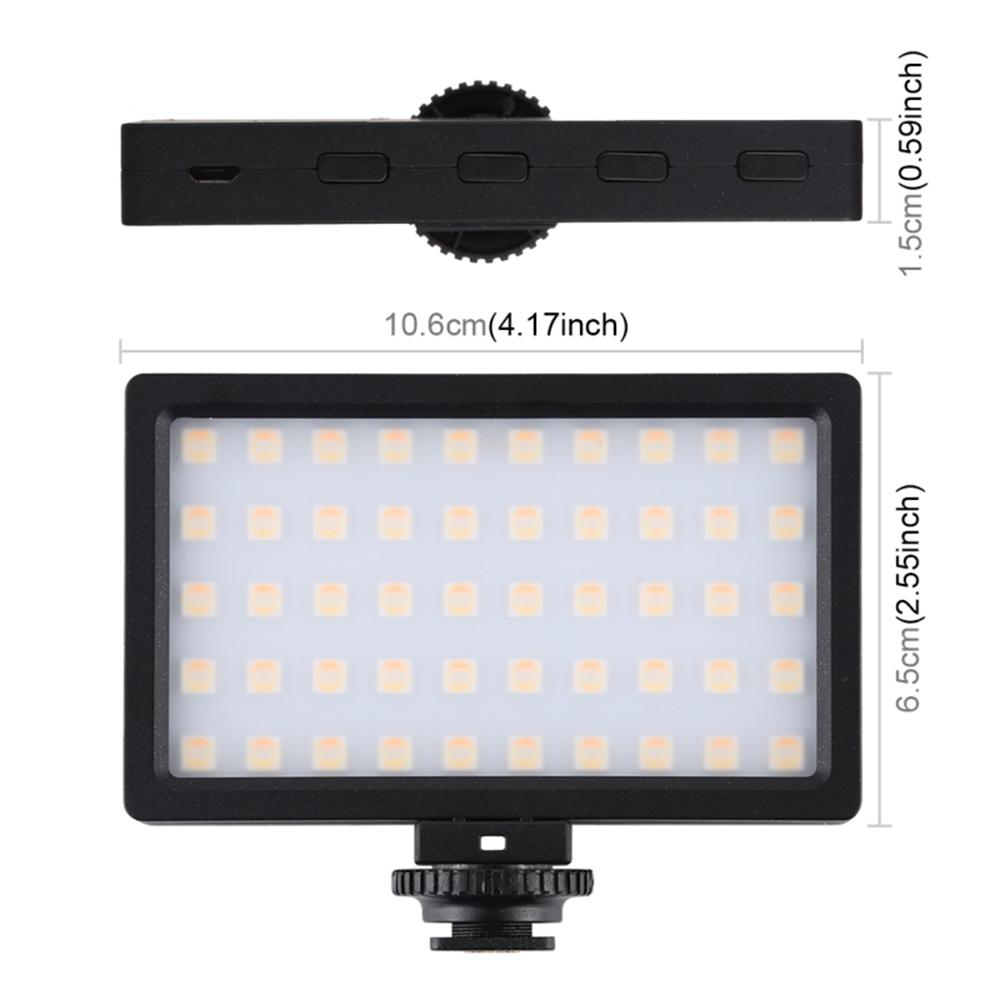RGB Dimmable Led Fill Light 100LED 800LM Photography Lamp Camera Light Pocket Portable Photography Fill Light for DSLR