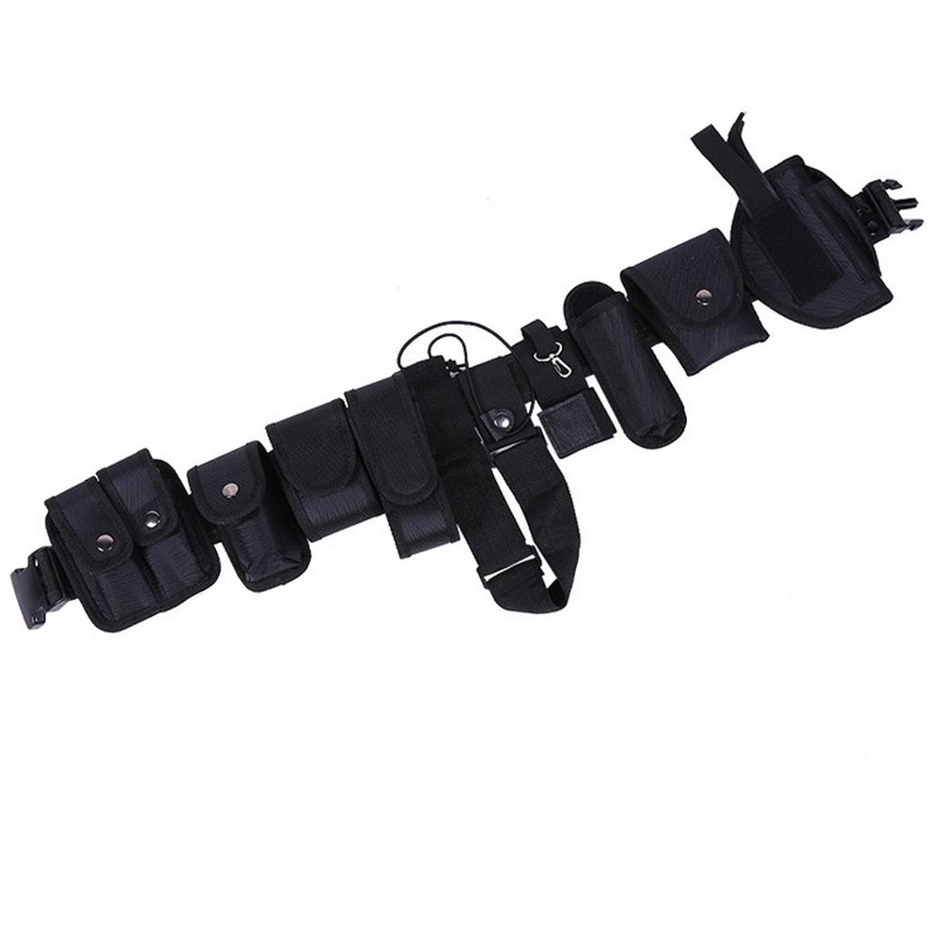 Police Guard  Belt Buckles Black 9 Pouches Utility System