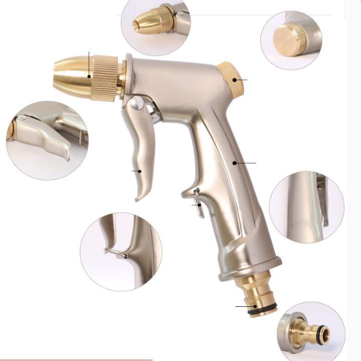 Bộ dây vòi xịt nước rửa xe, tưới cây . tăng áp 3 lần, loại 7m, 10m 206701-1 đầu đồng,cút+ tặng đai