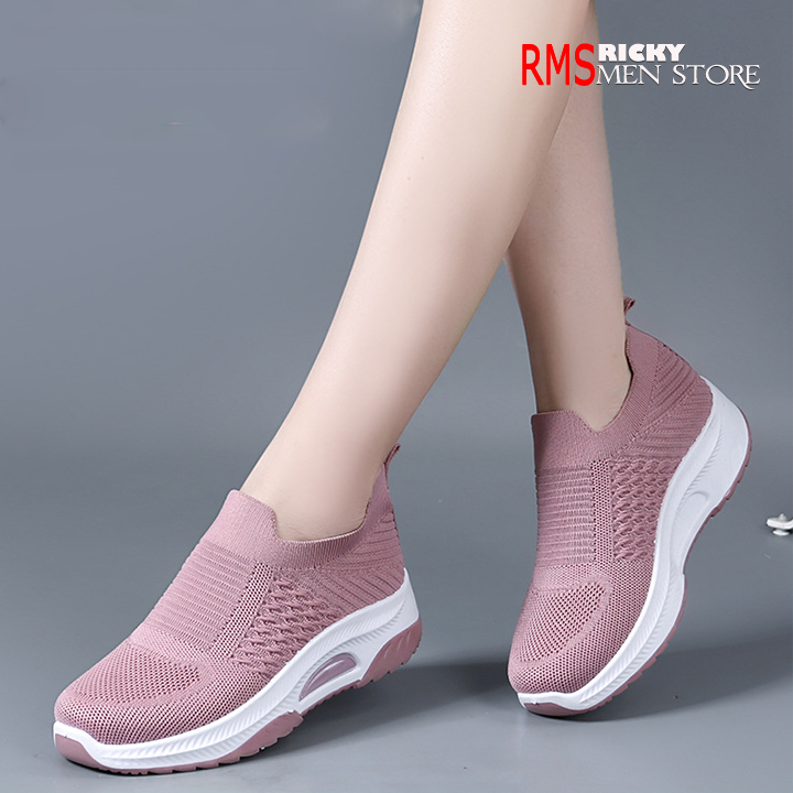 Giày thể thao nữ Basic, cổ chun co giãn, vải thoáng khí - Đế nhẹ . êm chân , dẻo