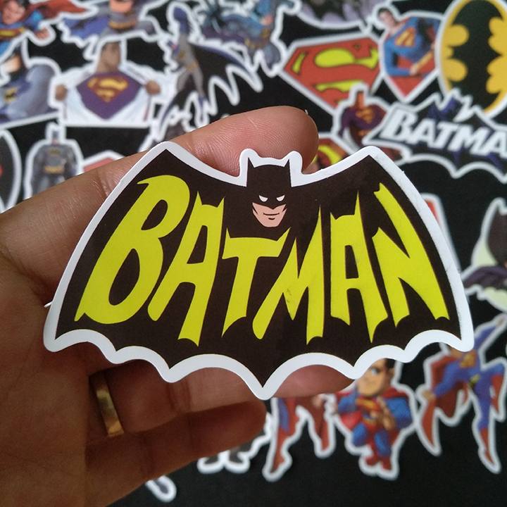 Bộ Sticker dán cao cấp chủ đề BATMAN - SUPERMAN - Dùng dán Xe, dán mũ bảo hiểm, dán Laptop