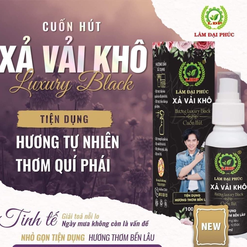 Xả vải khô xịt thơm quần áo Lâm Đại Phúc hương nước hoa Luxury siêu thơm bám vải lâu hơn 48h