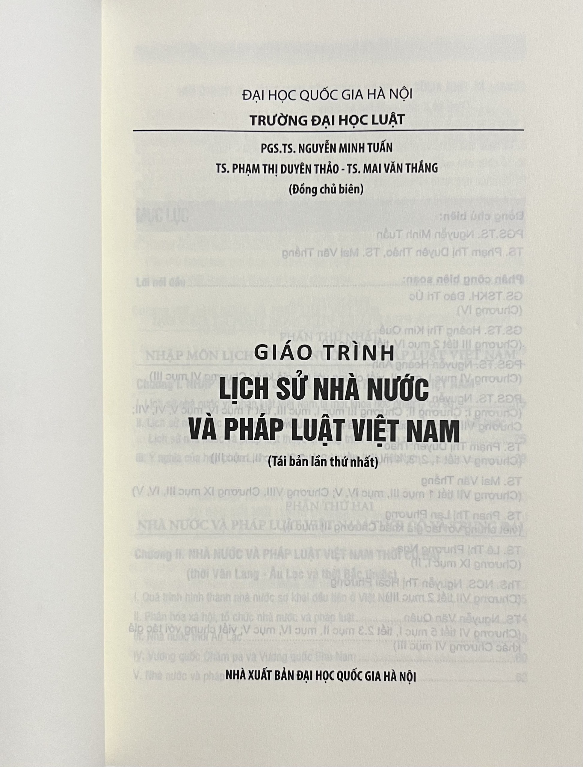 Sách Giáo Trình Lịch Sử Nhà Nước Và Pháp Luật Việt Nam