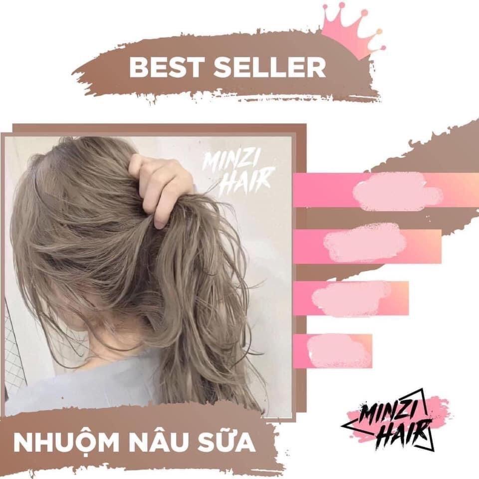 Thuốc Nhuộm Tóc Nâu Sữa Kèm Oxi Và Gang Tay