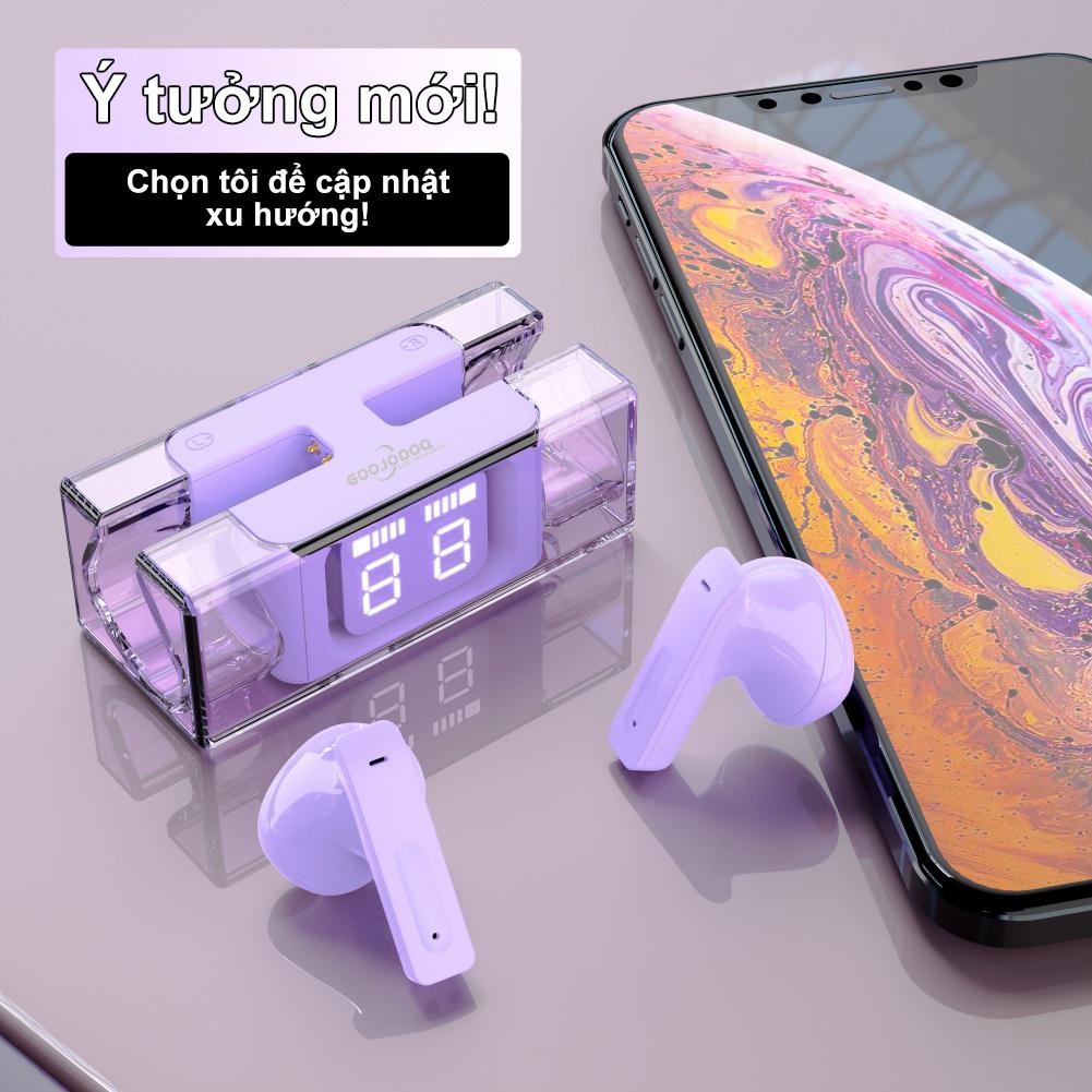 Tai nghe Goojodoq E90 TWS Bluetooth có Mic không dây có hộp sạc Màn hình hiển thị nguồn điều khiển bằng cảm ứng