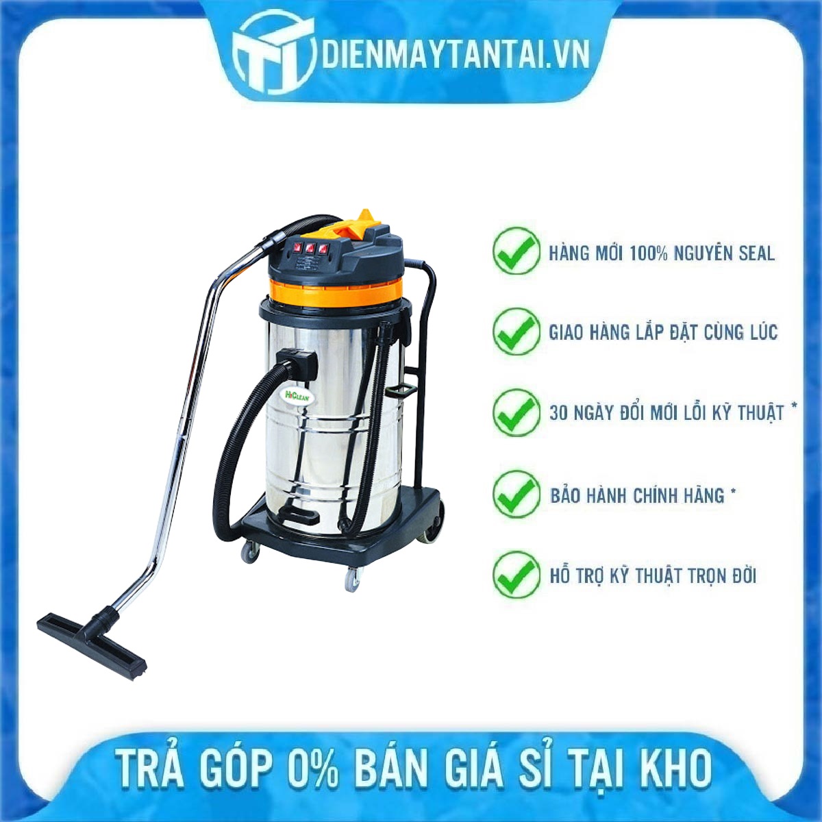 Máy hút bụi công nghiệp HiClean HC80 - Hàng chính hãng