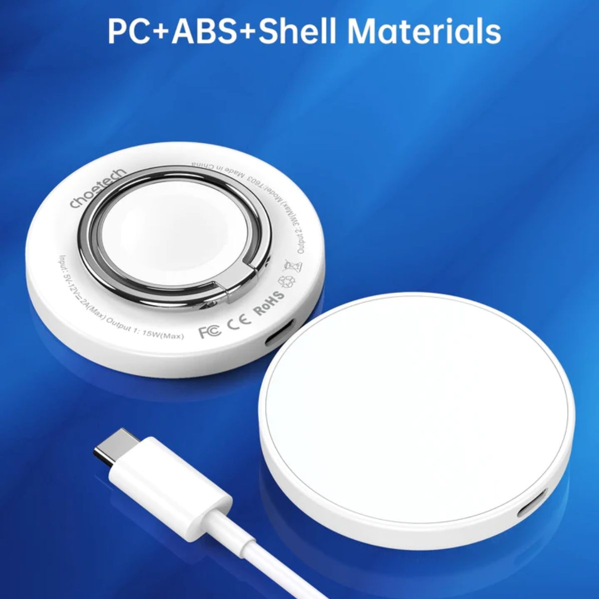 Nhẫn đỡ điện thoại mag-safe 2 in 1 tích hợp sạc không dây Choetech T603 dùng cho iphone, tai nghe và cho apple watch