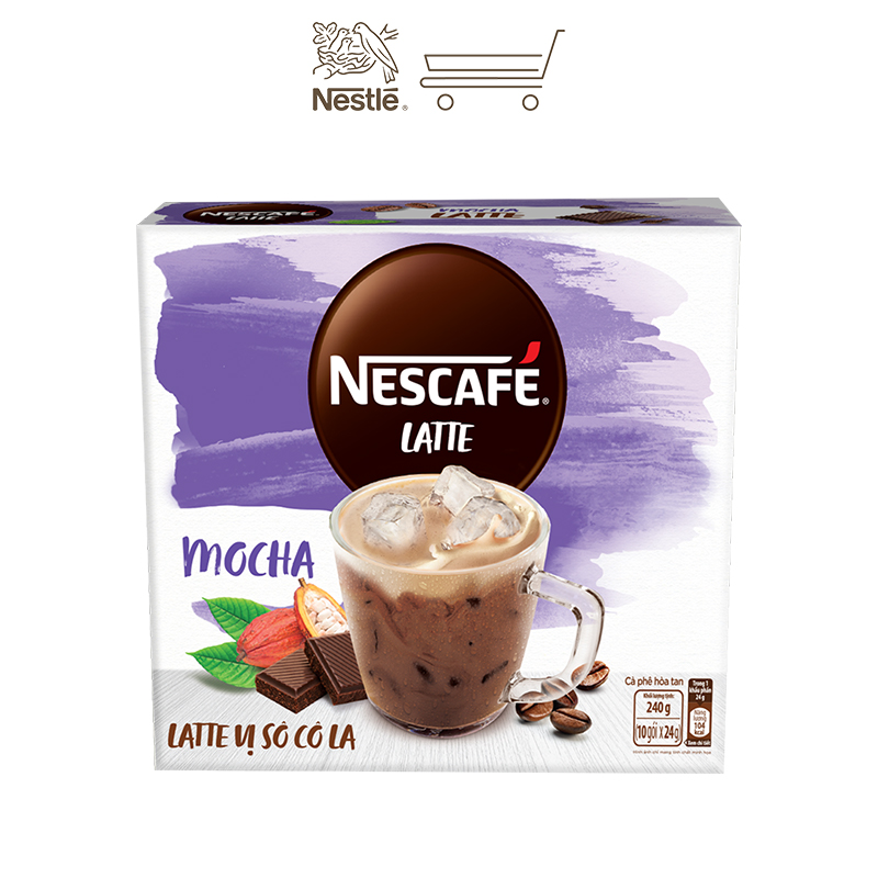 Combo 3 hộp cà phê hòa tan Nescafé Latte vị sô cô la (Hộp 10 gói x 24g)