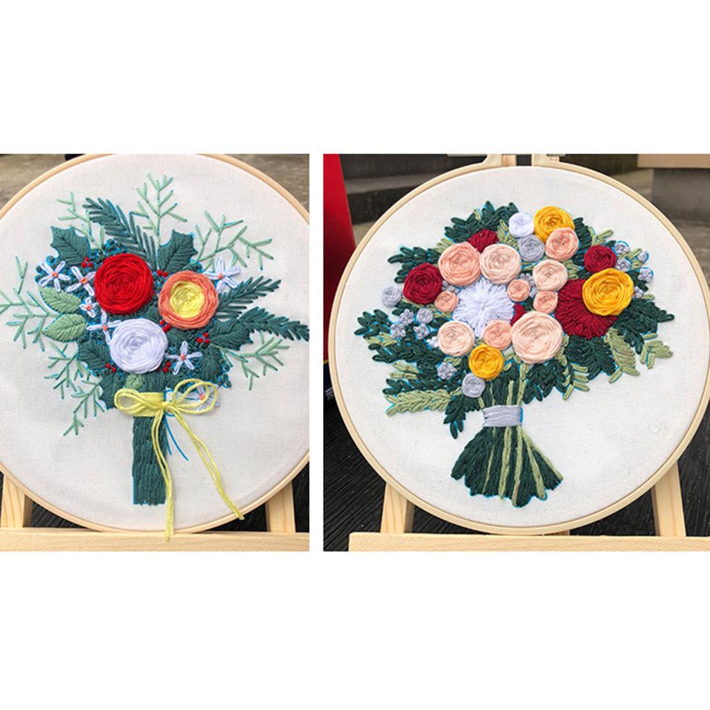 Full Range of Embroidery Starter Kit Bouquet Cross Stitch Crafts Style 1