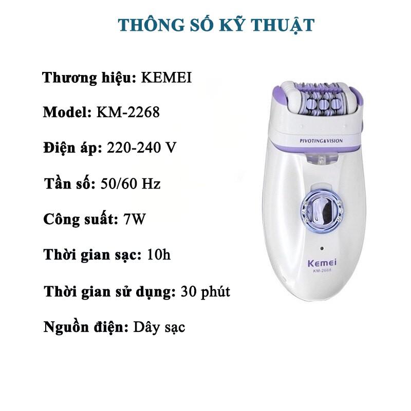 Máy tẩy lông đa năng 2in1 Kemei-2668 hai đầu thay thế chuyên dùng cạo, nhổ tỉa lông toàn thân ( Màu ngẫu nhiên )