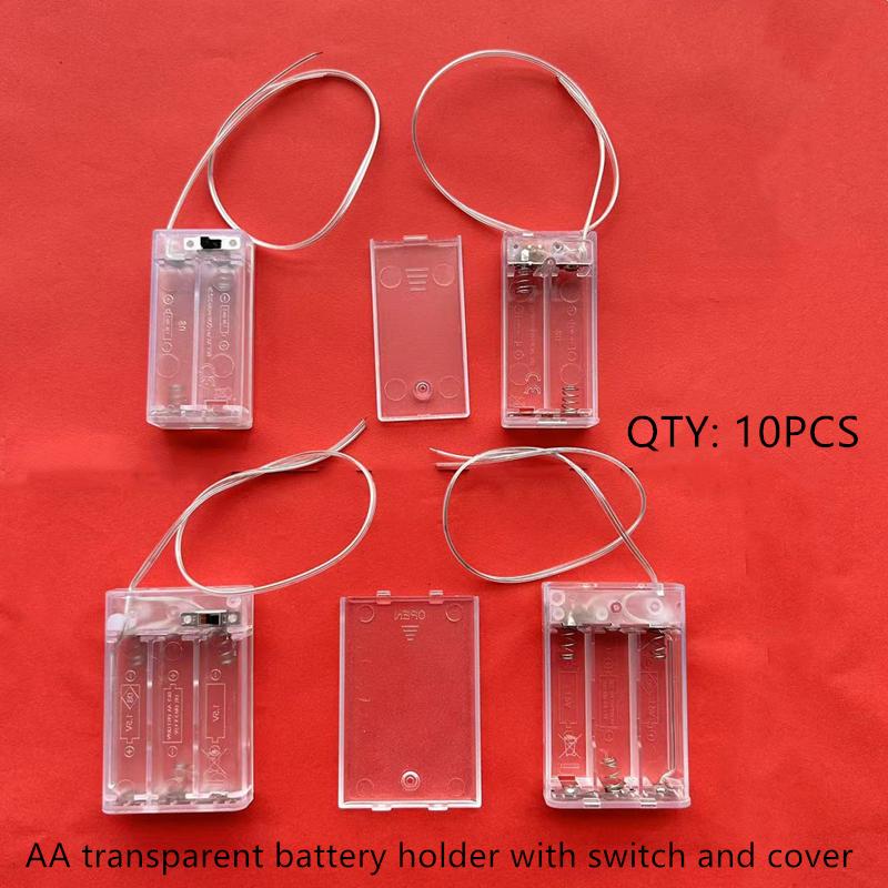 10 Chiếc Hộp Đựng Pin 2 3 AA Có Công Tắc Mới 2 3 Hộp Đựng Pin AA 3V 4.5V Hộp Đựng Với Hộp Chì Trong Suốt Màu Sắc: 20 Chiếc