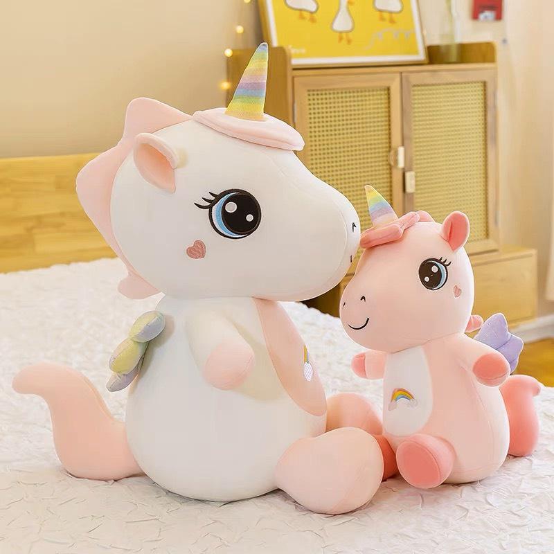 Gấu Bông - Thú Nhồi Bông Kì Lân (Unicorn) Hồng Có Cánh Mềm Mịn Kích Thước 35cm - Panda Store