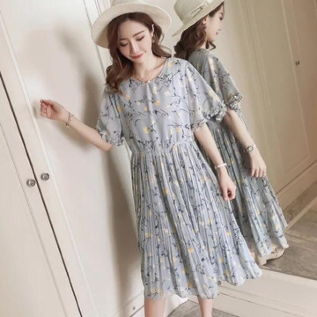 Váy bầu voan dạo phố công sở